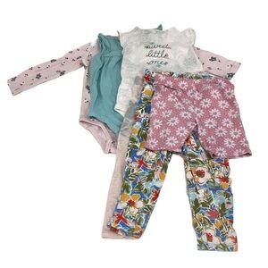 Carters Pekkle cat and jack bodysuit leggings shorts lot of 6 size 24 M